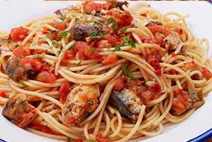 Spaghetti con sardinas